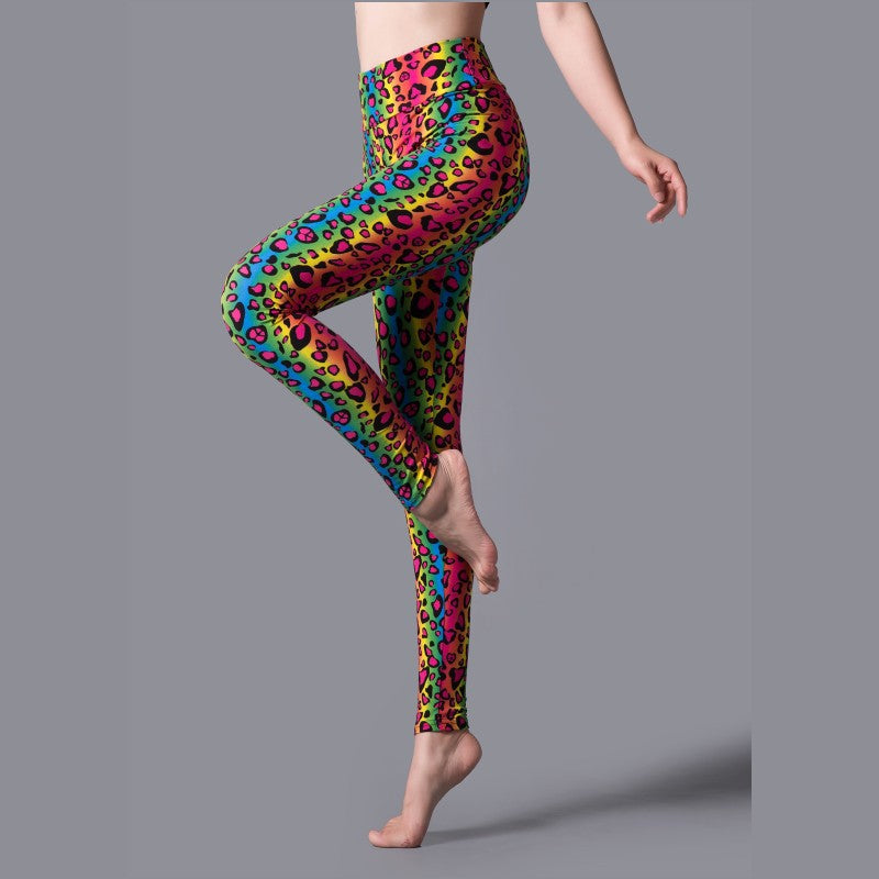 Spring And Autumn Big Stretch High Waist Leopard Print Outer Wear Leggings