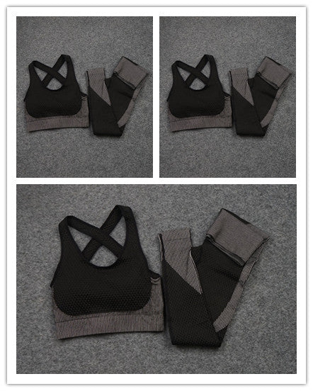 New Solid Color Vest Stretch Seamless Leggings Two-Piece Suit