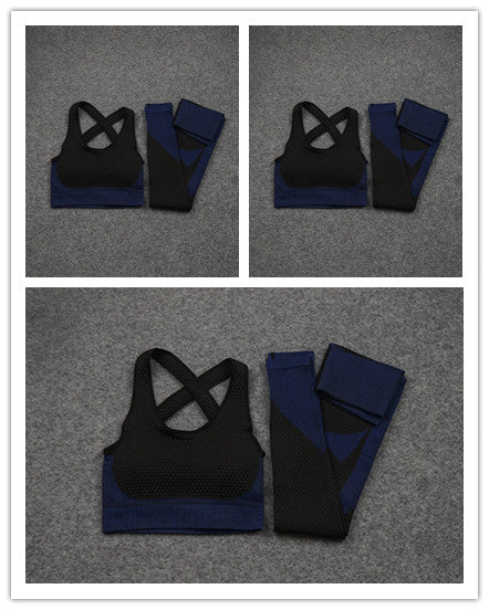 New Solid Color Vest Stretch Seamless Leggings Two-Piece Suit