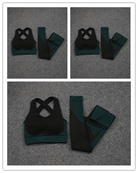 New Solid Color Vest Stretch Seamless Leggings Two-Piece Suit