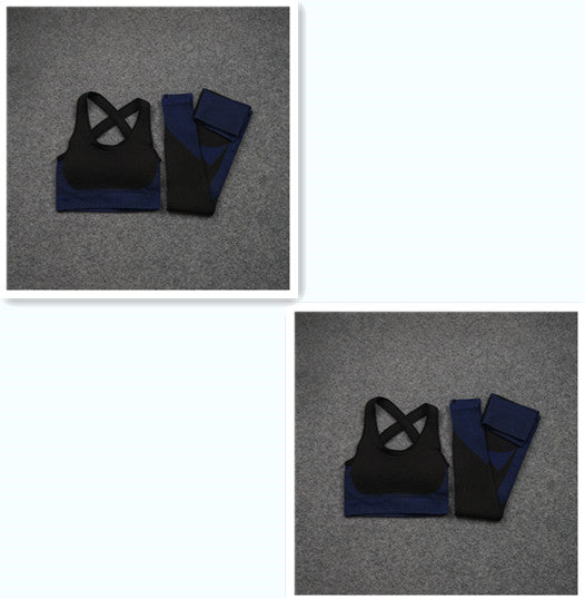 New Solid Color Vest Stretch Seamless Leggings Two-Piece Suit