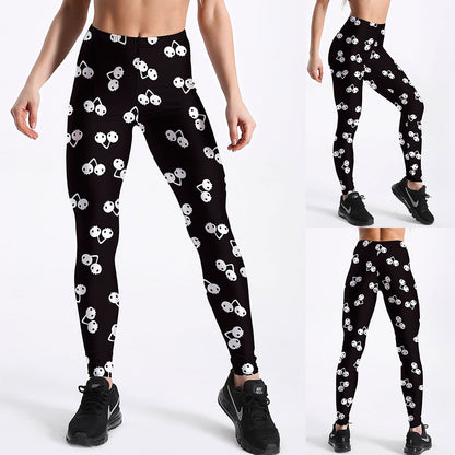 Cherry Taroy Print Leggings European And American