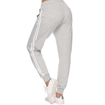 Women's White-Trimmed Two-Bar Sports Leggings