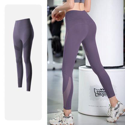 Yoga pants pocket running sports cropped trousers