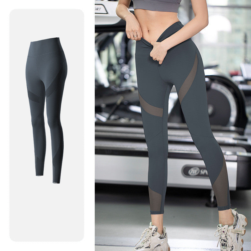 Yoga pants pocket running sports cropped trousers