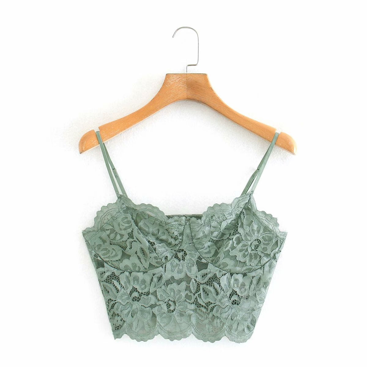 Tank-Top Camis Cropped Traf Women Chic-Tops Thin-Strap Lace