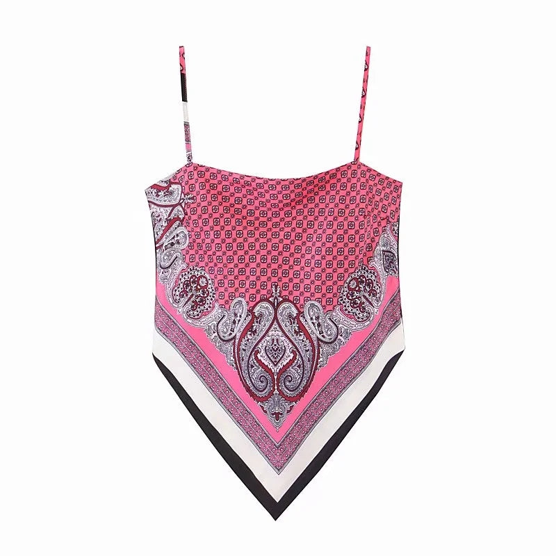 Shirt CAMIS Vest Spaghetti Strap Fashion Top Retro Sexy