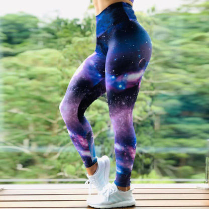 Fitness High Elastic Sports Leggings Training Abstract Ink