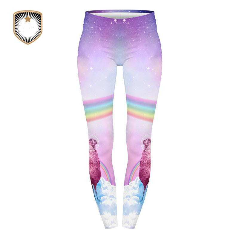 Alpaca Llama Series Printed Nine-Point Leggings Tight Yoga Pants