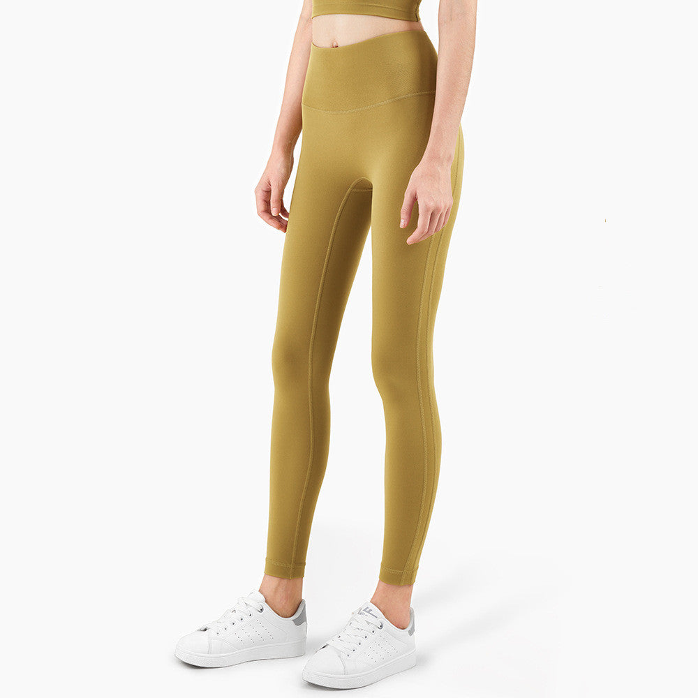 No T-line Anti-curling High-waisted Peach Hip Leggings