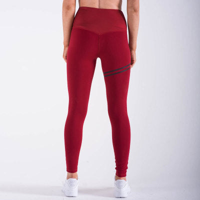 Digital Double Loop Print Hip Lifting Elastic High Waist Women's Leggings