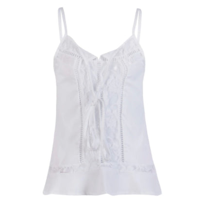 Lace Stitching Top Hollow Sexy Chiffon Camisole