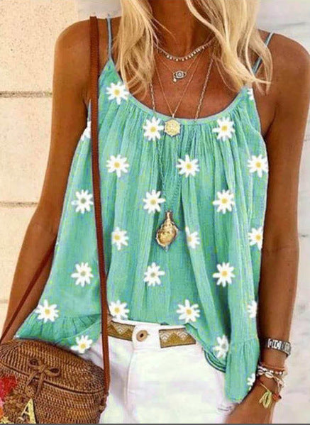 Explosive V-neck  Print Vest Camisole Top