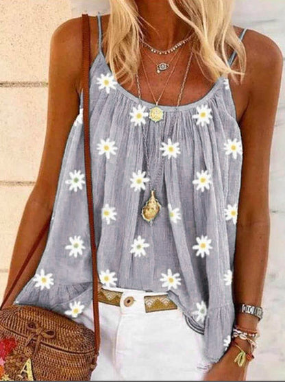 Explosive V-neck  Print Vest Camisole Top