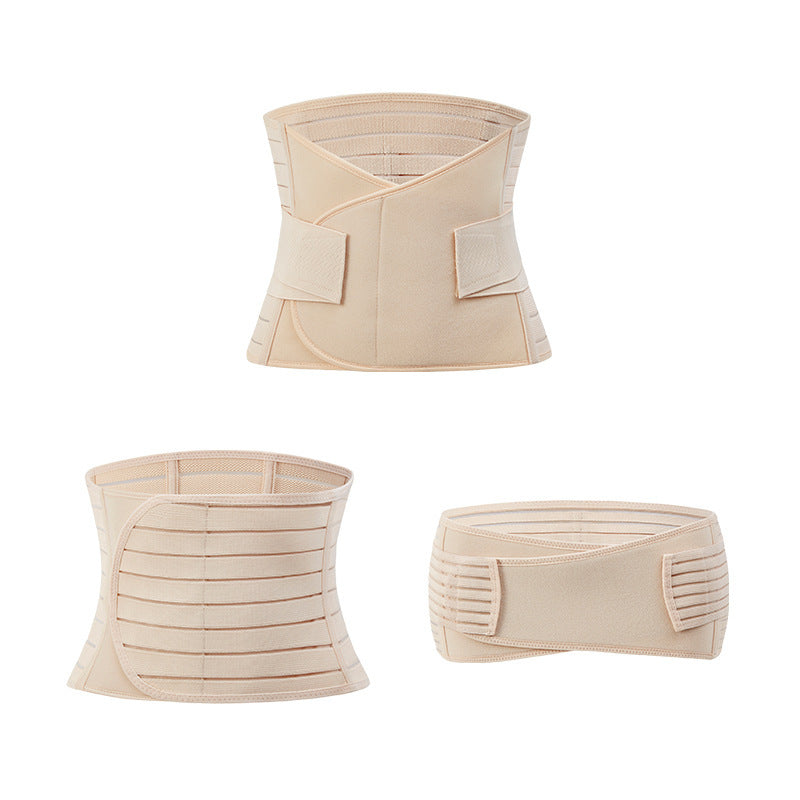 Three-Piece Coded Striped Set Of Postpartum Belly Belt