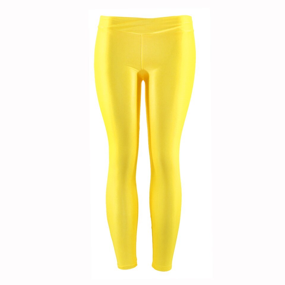 Summer New Low Waist Stretch slim gloss trousers thin candy color