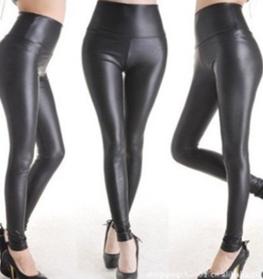 Hot spring and autumn new imitation leather pants stretch Slim leggings