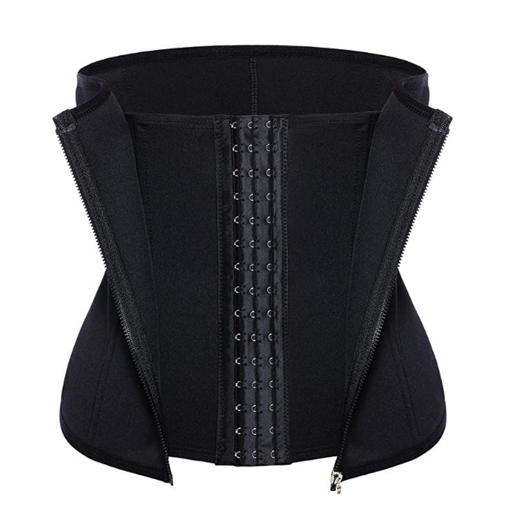 Zipper three-breasted belt neoprene corset