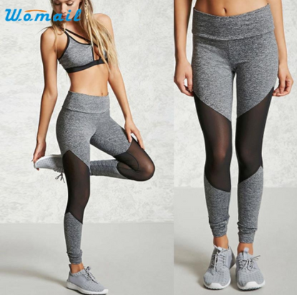 Wish Summer New  Mesh Patchwork Stitching Yoga Fitness Leggings