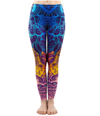 Printed thin pencil feet pants stretch big ladies yoga pants leggings