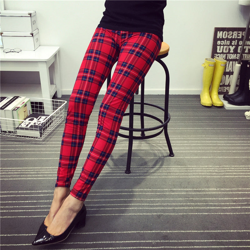 Printing Plaid  Trousers