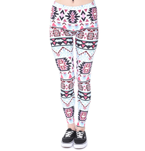 Printed thin pencil feet pants stretch big ladies yoga pants leggings