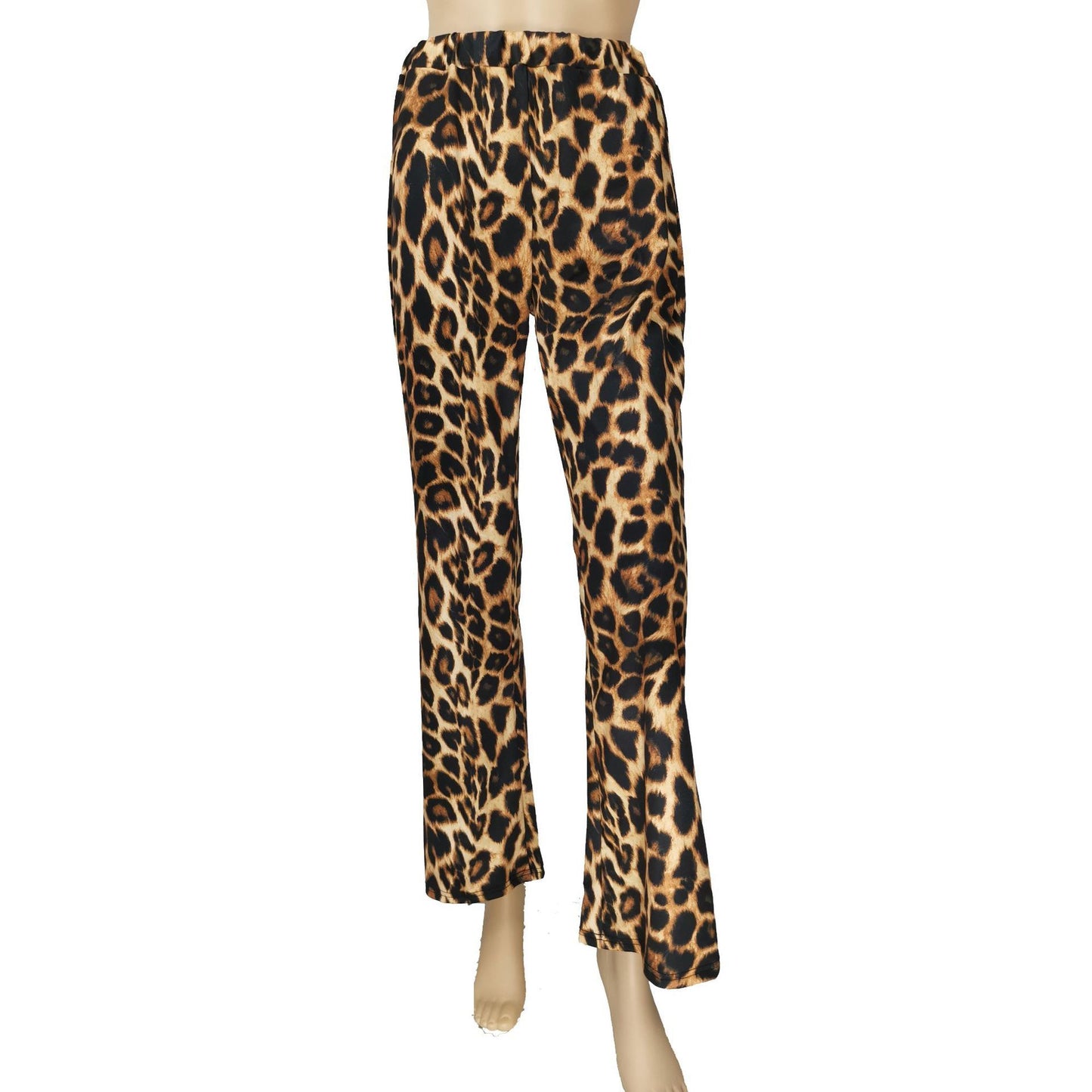 Slim leopard flare pants