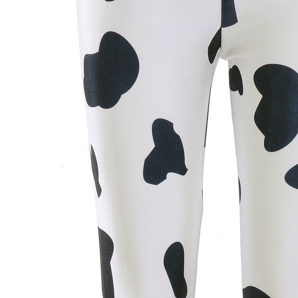 Cow Black Spot Tight Leggings