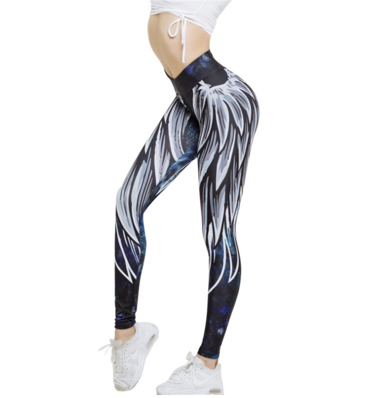 3D Wings Digital Print Yoga Leggings