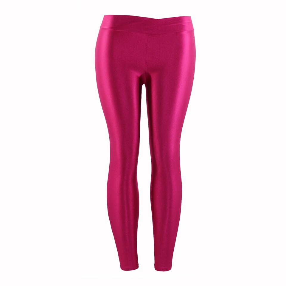 Summer New Low Waist Stretch slim gloss trousers thin candy color