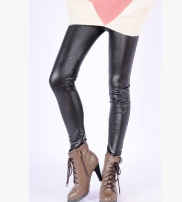 Hot spring and autumn new imitation leather pants stretch Slim leggings