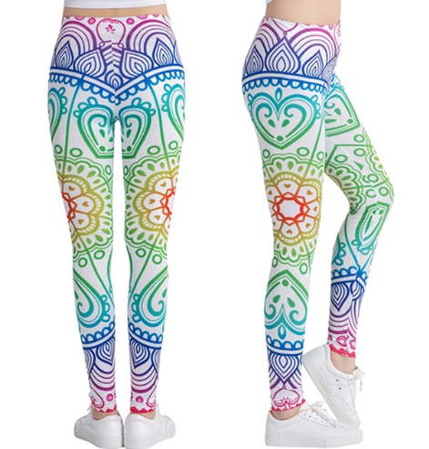 Printed thin pencil feet pants stretch big ladies yoga pants leggings