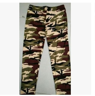 European and American fashion camouflage printed flower leggings