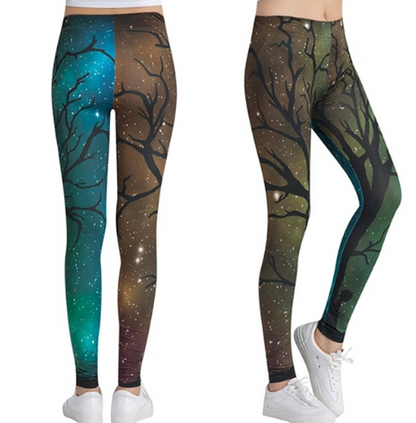 Printed thin pencil feet pants stretch big ladies yoga pants leggings