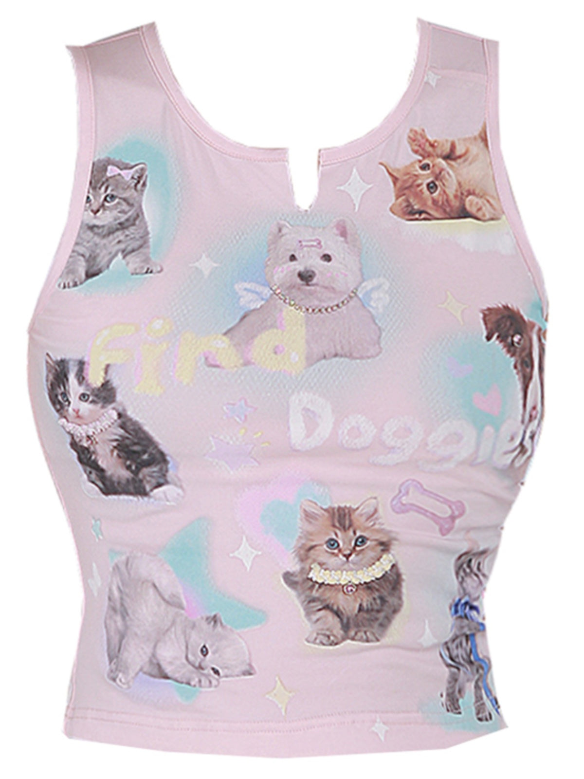 Women's Fashion Tops Dog Printed Camisole