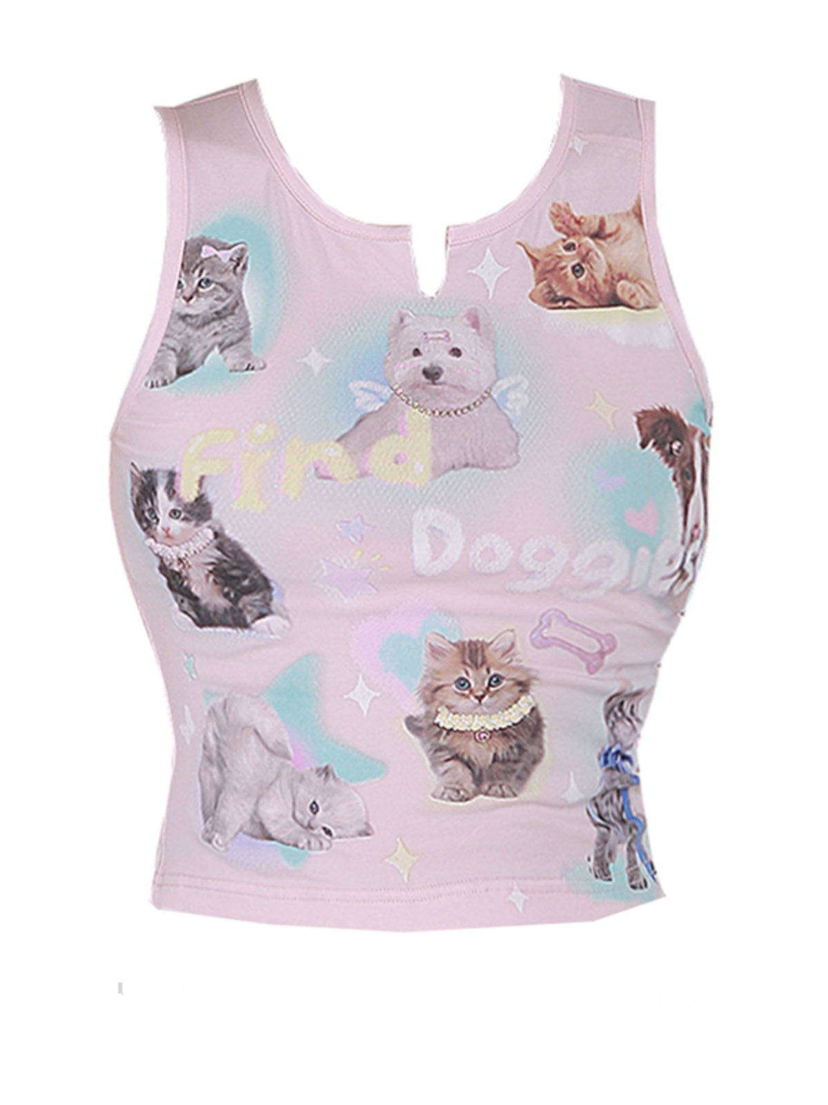 Women's Fashion Tops Dog Printed Camisole