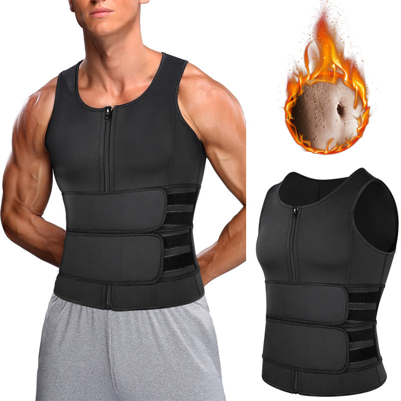 Hot Pull Chain Man Sports Vest Neoprene Corsets Speed Sweat