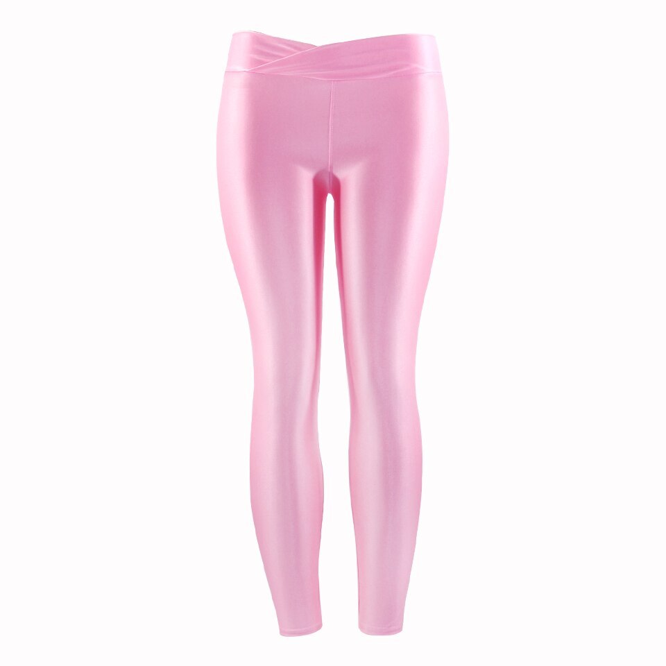 Summer New Low Waist Stretch slim gloss trousers thin candy color