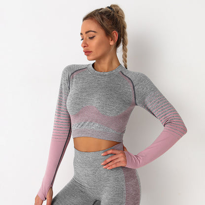 Peach knit quick-drying yoga pants