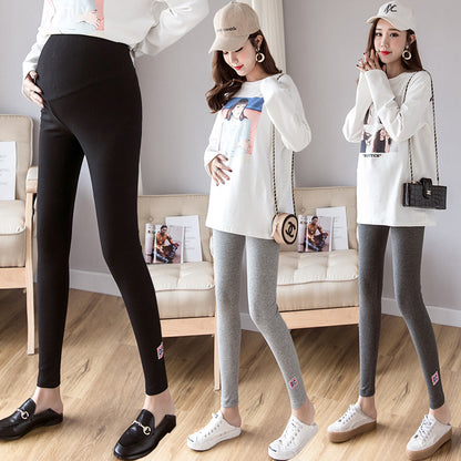 Real Shot Of New Pregnant Women\'s Cotton Leggings In Autumn Of