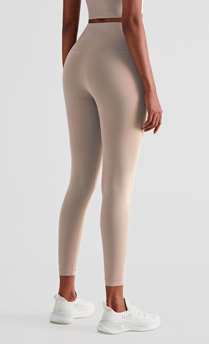 High Waist No T Tipped Thin Anti-Rolling Peach Leggings