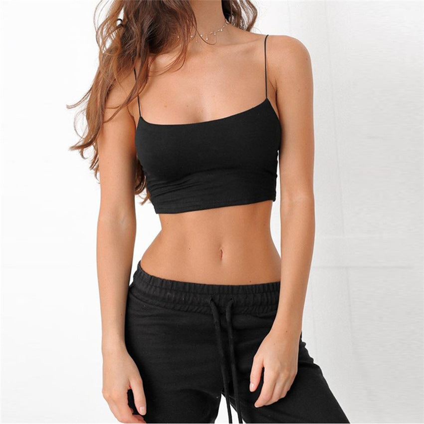 Summer Sexy Female Crop Tops 95% Cotton Women Sleeveless Straps