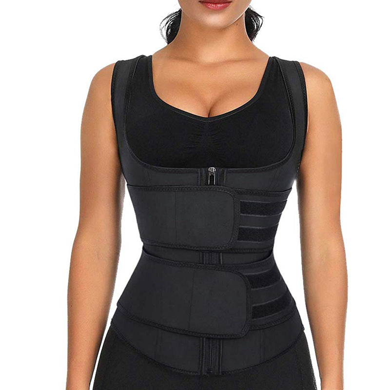 Double waist corset plastic waist vest