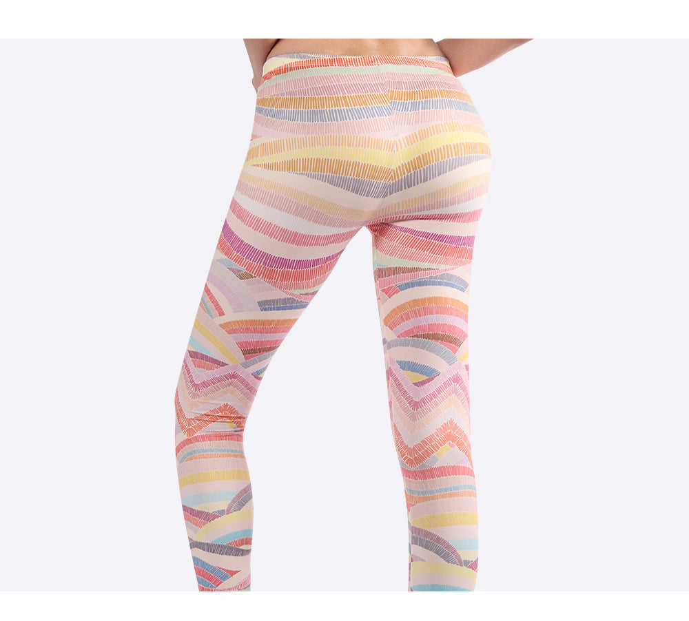 Nylon Stretch Outdoor Tights Digital Print Yoga Pants Women's Sports Leggings