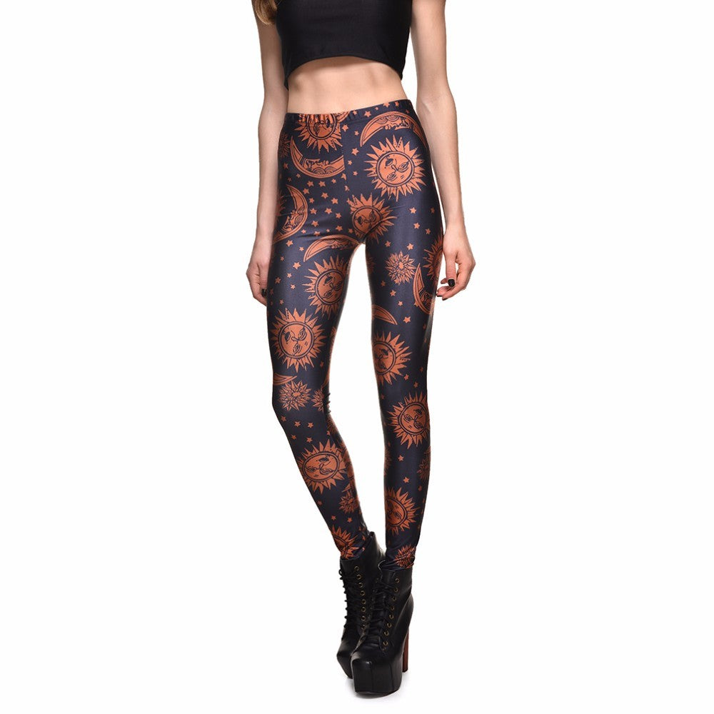 Digital printing leggings tights nine pants women