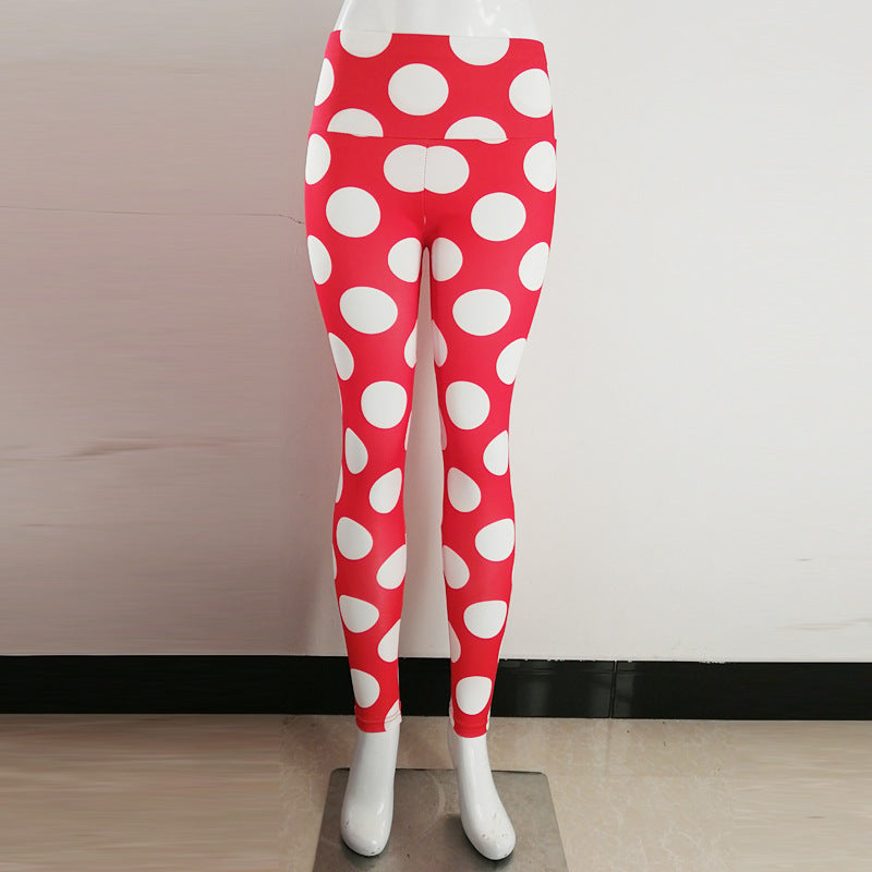 Red bottom white circle leggings