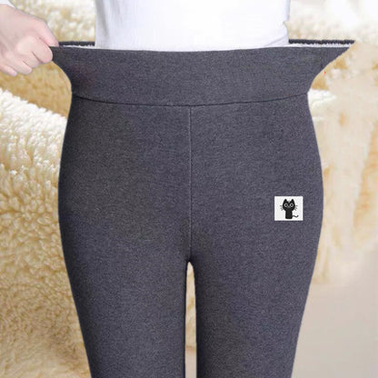 Lamb Fleece Warm Leggings Large Women's Thickened Cashmere High Waist Outwear Tight Long Pants