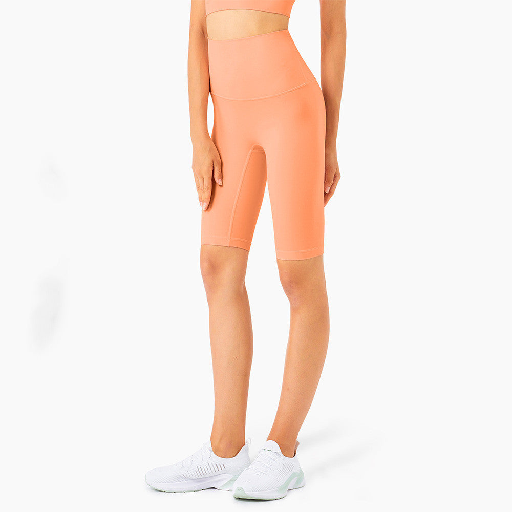 No Embarrassment Line Five-point High-waisted Peach Hip Leggings