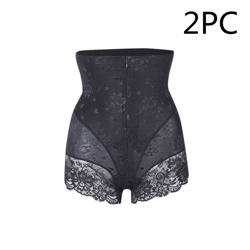 Women's High Waist Lace Zipper Belly Pants