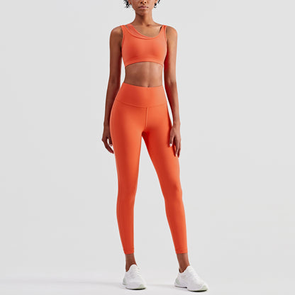 Mesh Stitching Sports Vest High-waist Hip-hip Leggings